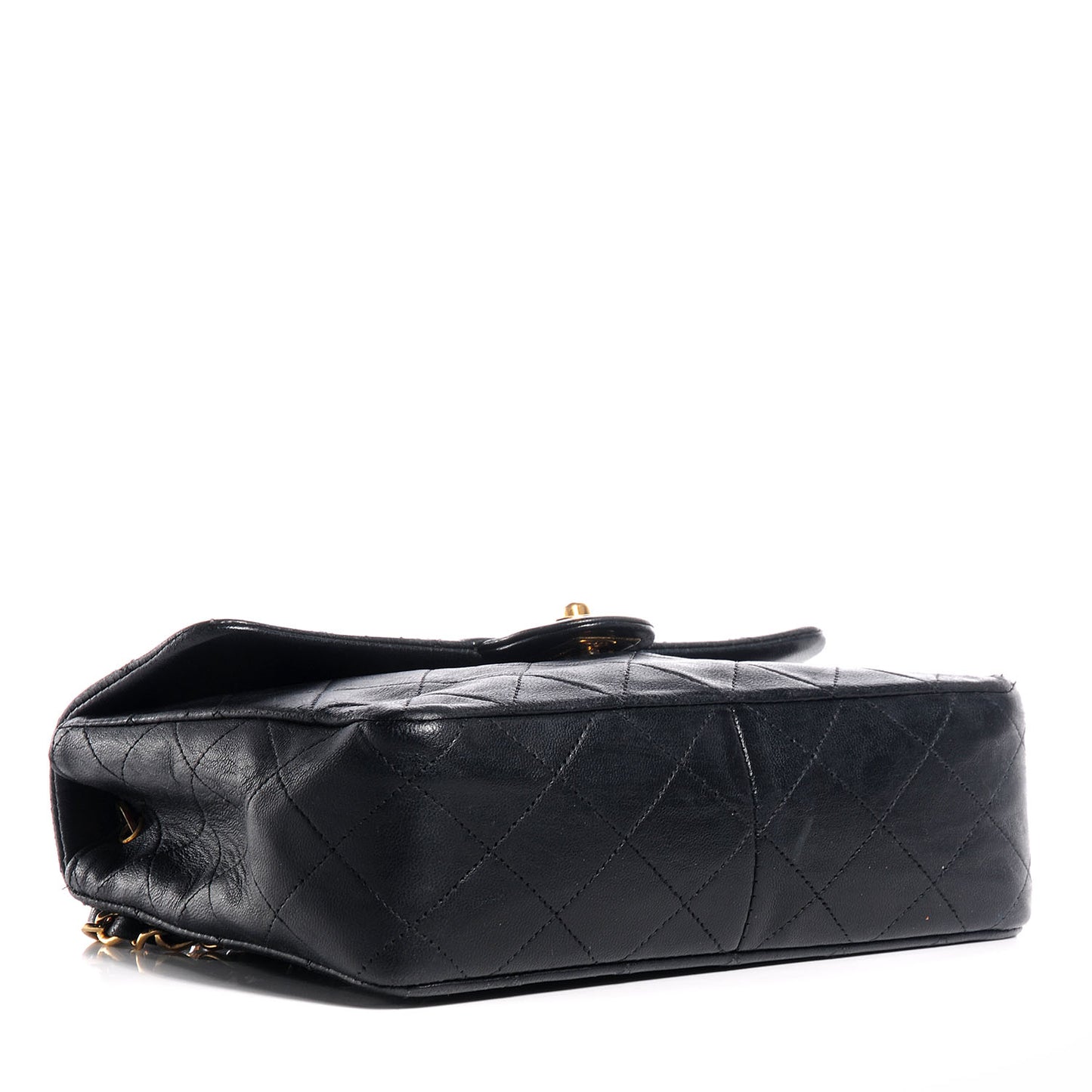 Lambskin Quilted Mini Square Flap Black