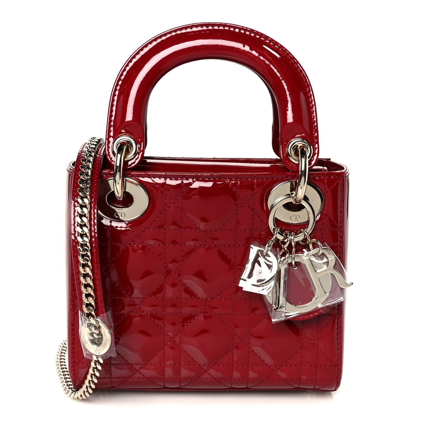 Patent Cannage Mini Lady Dior Red