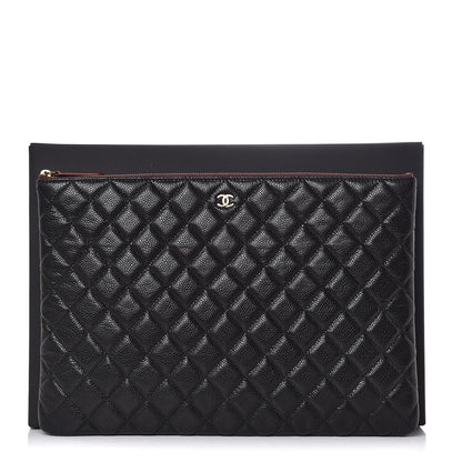 Chanel Caviar Quilted Large Cosmetic Case Black 7 of 7
