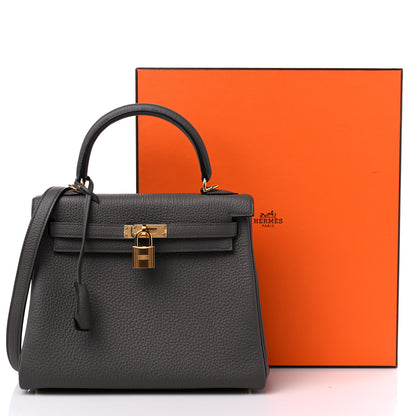 Hermes Togo Kelly Retourne 25 Etain 10 of 10