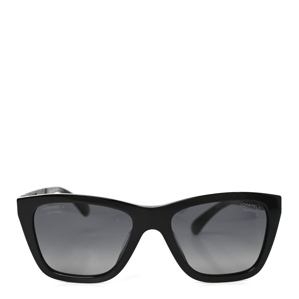 Chanel Acetate Metal Polarized Rectangle Sunglasses 5442-A Black 2 of 7