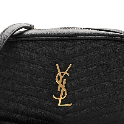 Saint Laurent Grain De Poudre Matelasse Monogram Mini Lou Camera Bag Black 7 of 9