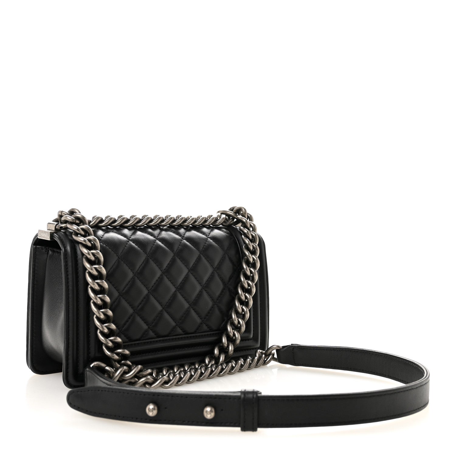 Chanel Lambskin Quilted Small Boy Flap Black 3 of 15