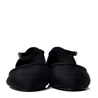 Chanel Mesh Grosgrain Cap Toe CC Flats 42 Black 3 of 6
