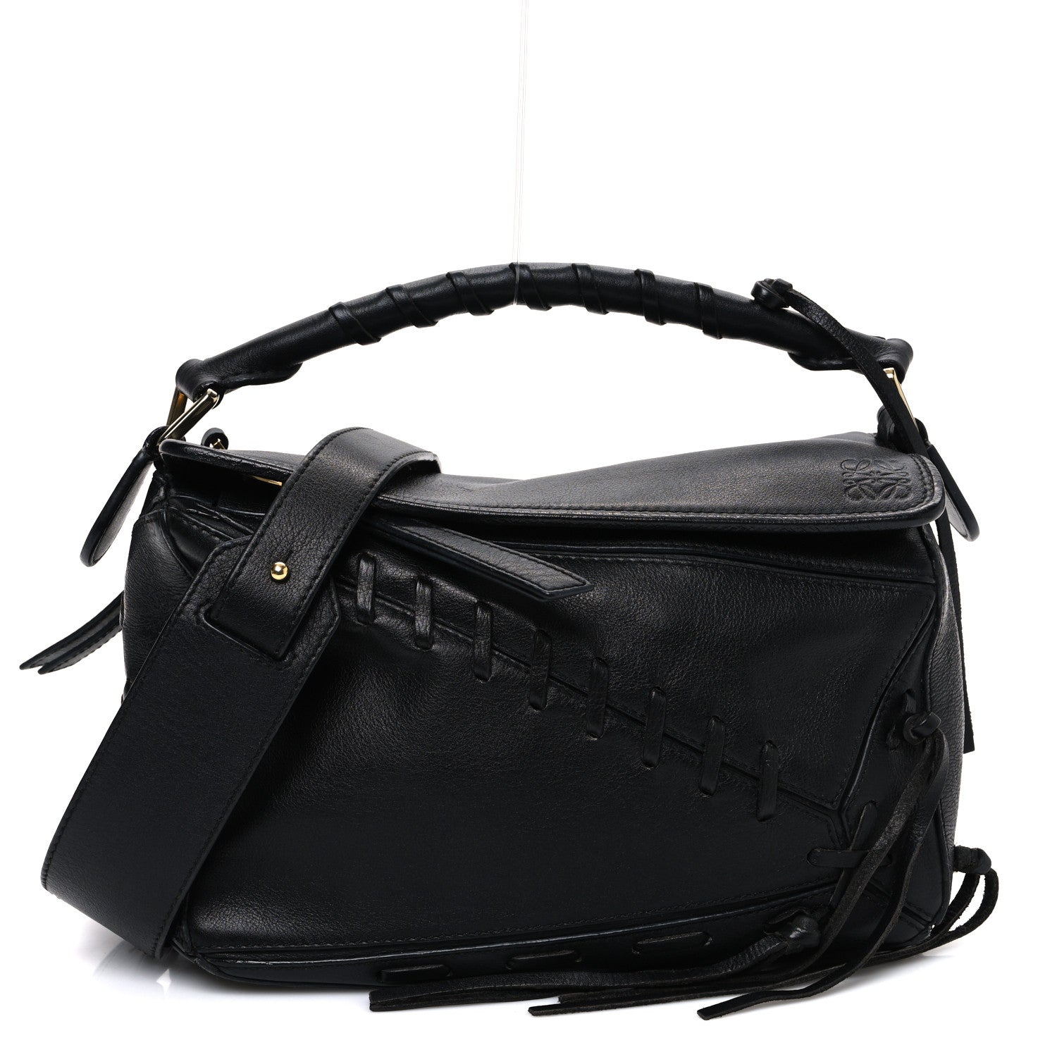 Loewe Calfskin Small Whipstitch Puzzle Bag Black 1 of 10