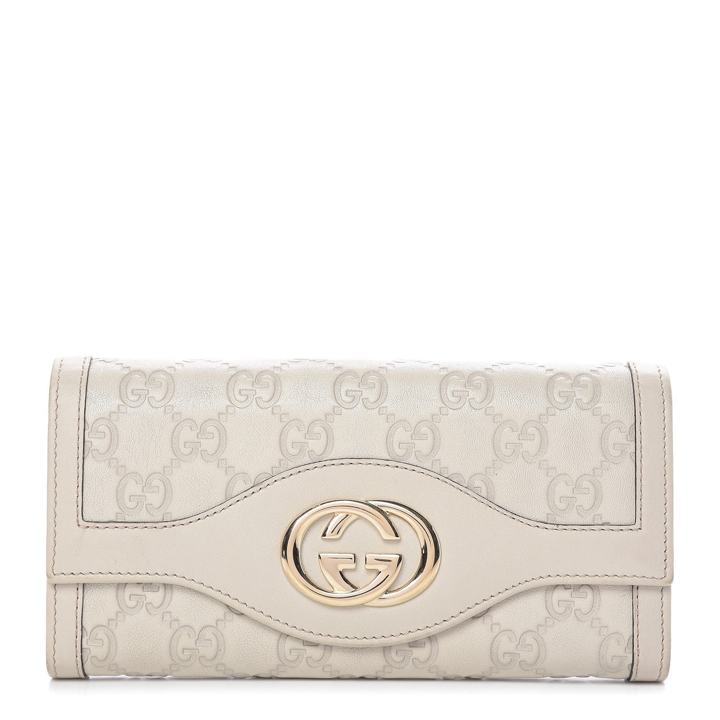 Guccissima Sukey Continental Wallet Off White