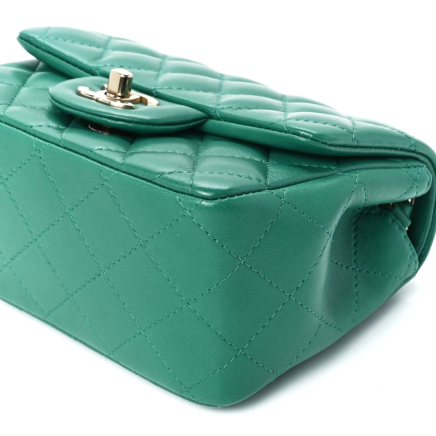 Chanel Lambskin Quilted Mini Square Flap Green 11 of 11