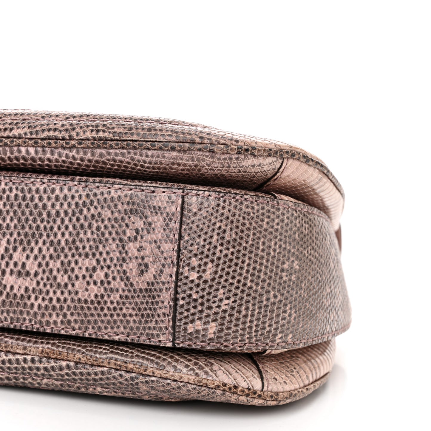 Lizard Medium New Bamboo Top Handle Bag Pink