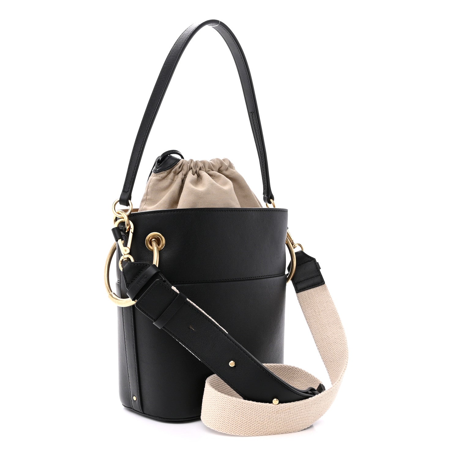 Chloe Smooth Calfskin Small Roy Bucket Bag Black 3 of 11