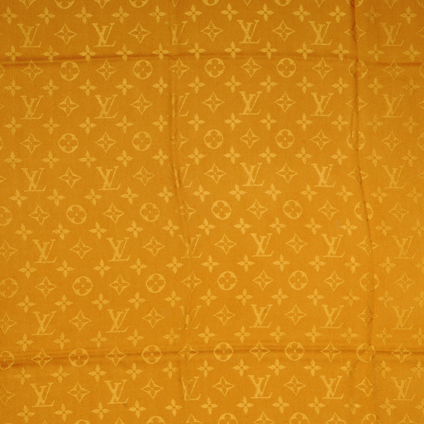 Wool Silk Monogram Shawl Safran