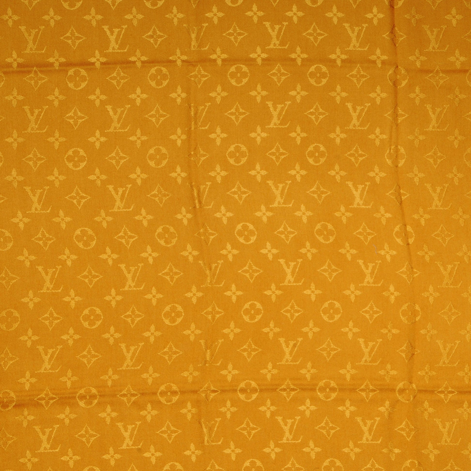 Louis Vuitton Wool Silk Monogram Shawl Safran 4 of 11
