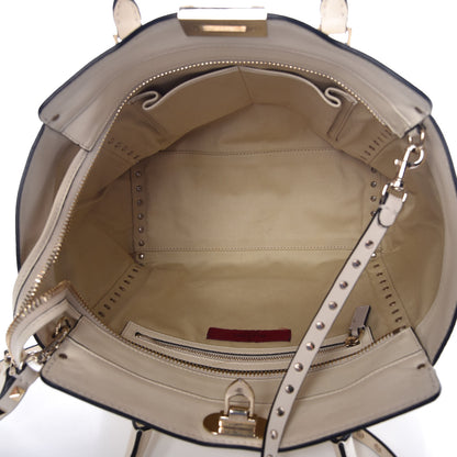 Valentino Garavani Vitello Rockstud Double Handle Tote Ivory 6 of 14