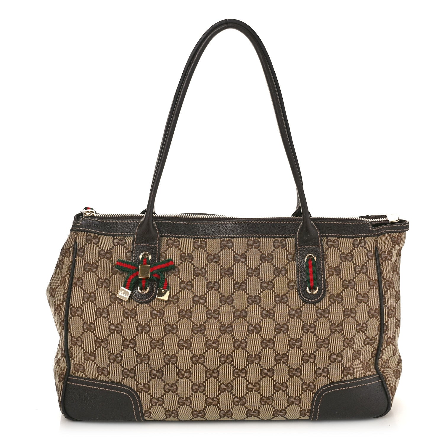 Gucci Monogram Medium Princy Tote Dark Brown 1 of 10