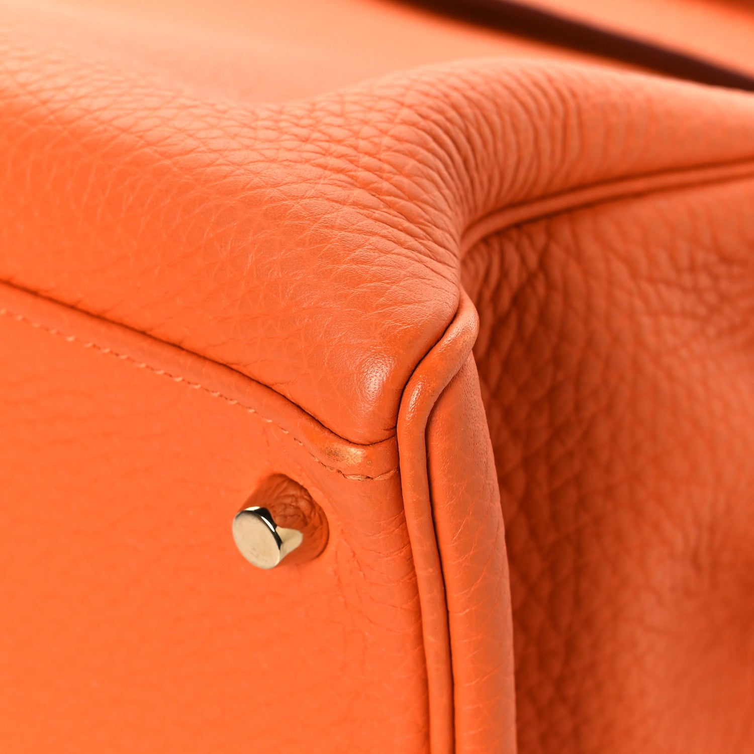 Hermes Taurillon Clemence Kelly Retourne 35 Orange 10 of 14