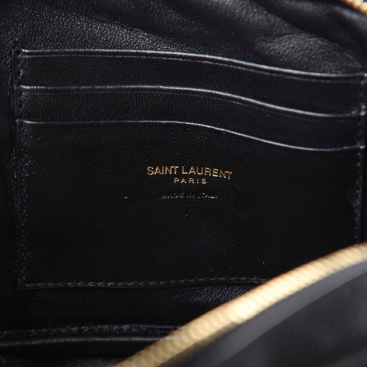Saint Laurent Grain De Poudre Matelasse Monogram Mini Lou Camera Bag Black 6 of 10