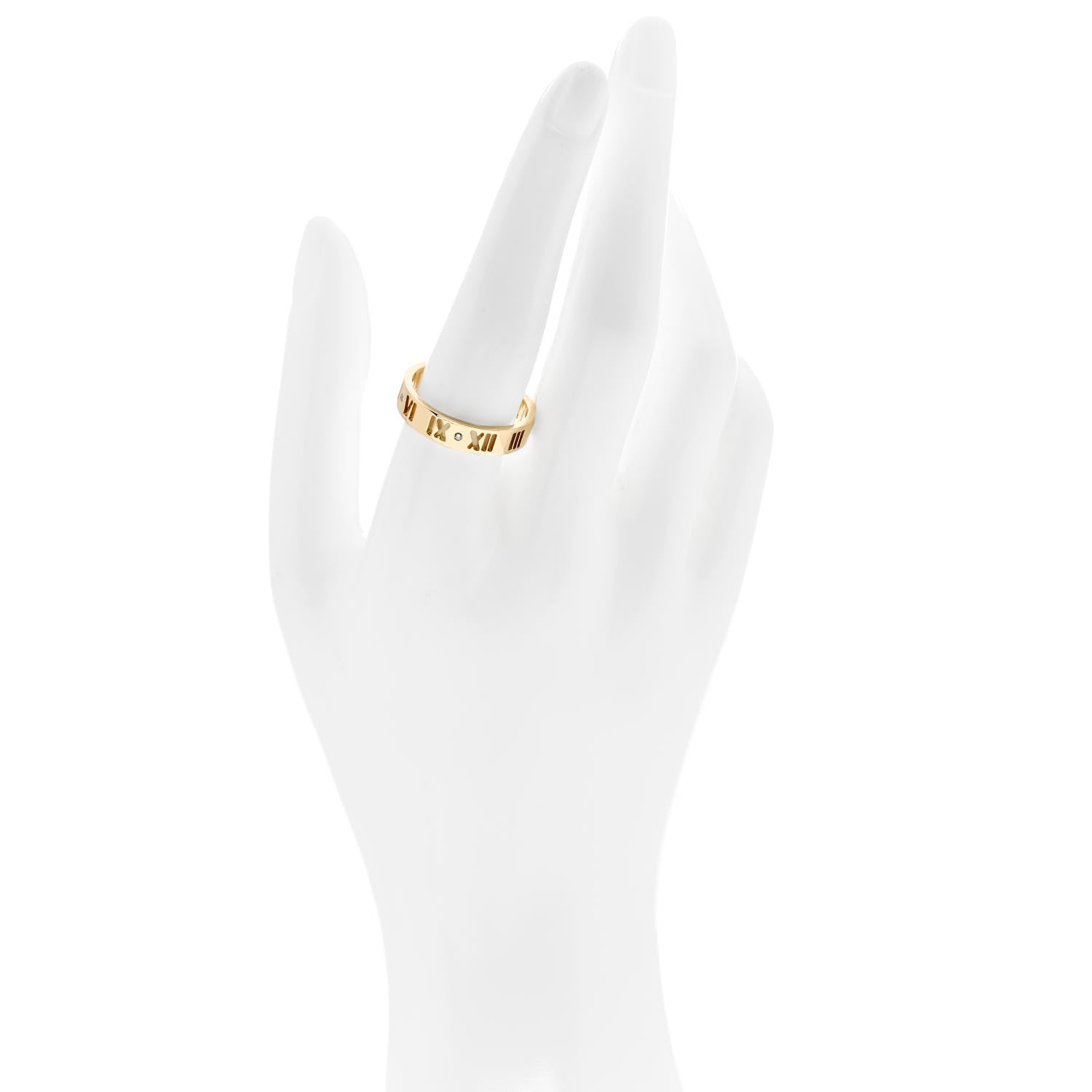 Tiffany 18K Yellow Gold Diamond Atlas Pierced Ring 61 9.5 2 of 5