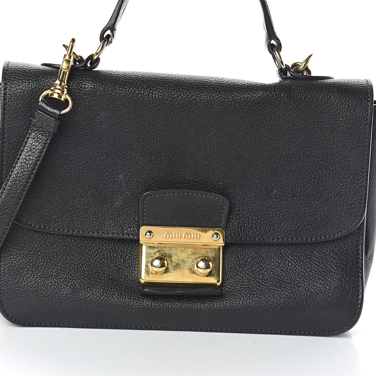 Goatskin Madras Shoulder Bag Black