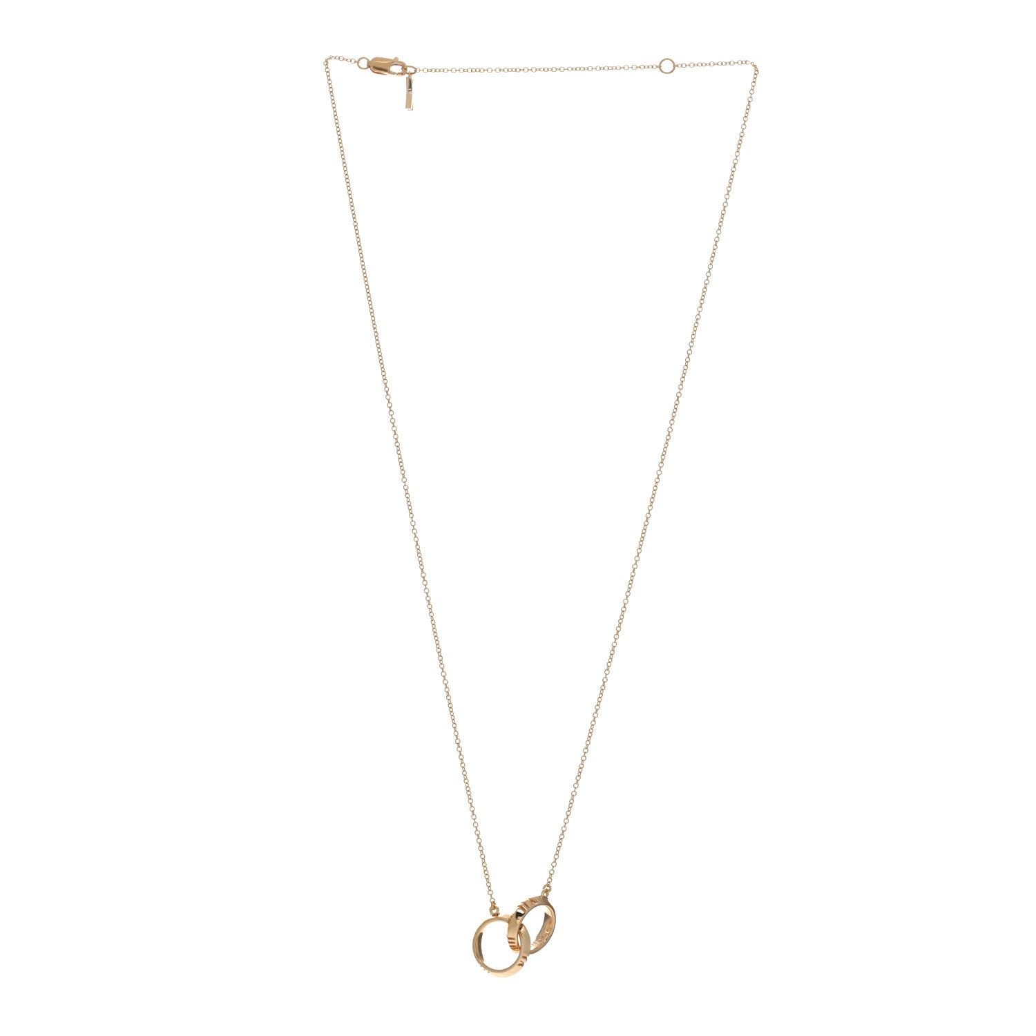 Tiffany 18K Rose Gold Interlocking Atlas Open Pendant Necklace 3 of 6