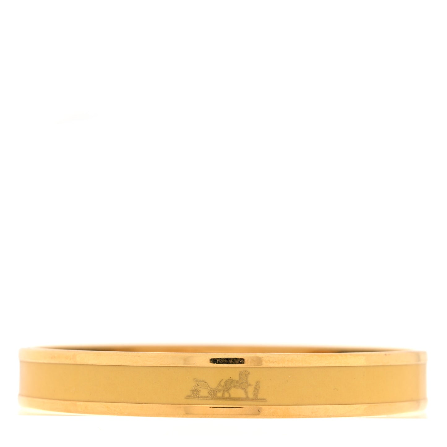 Enamel Printed Narrow Caleche Bracelet 62 Jaune De Mars