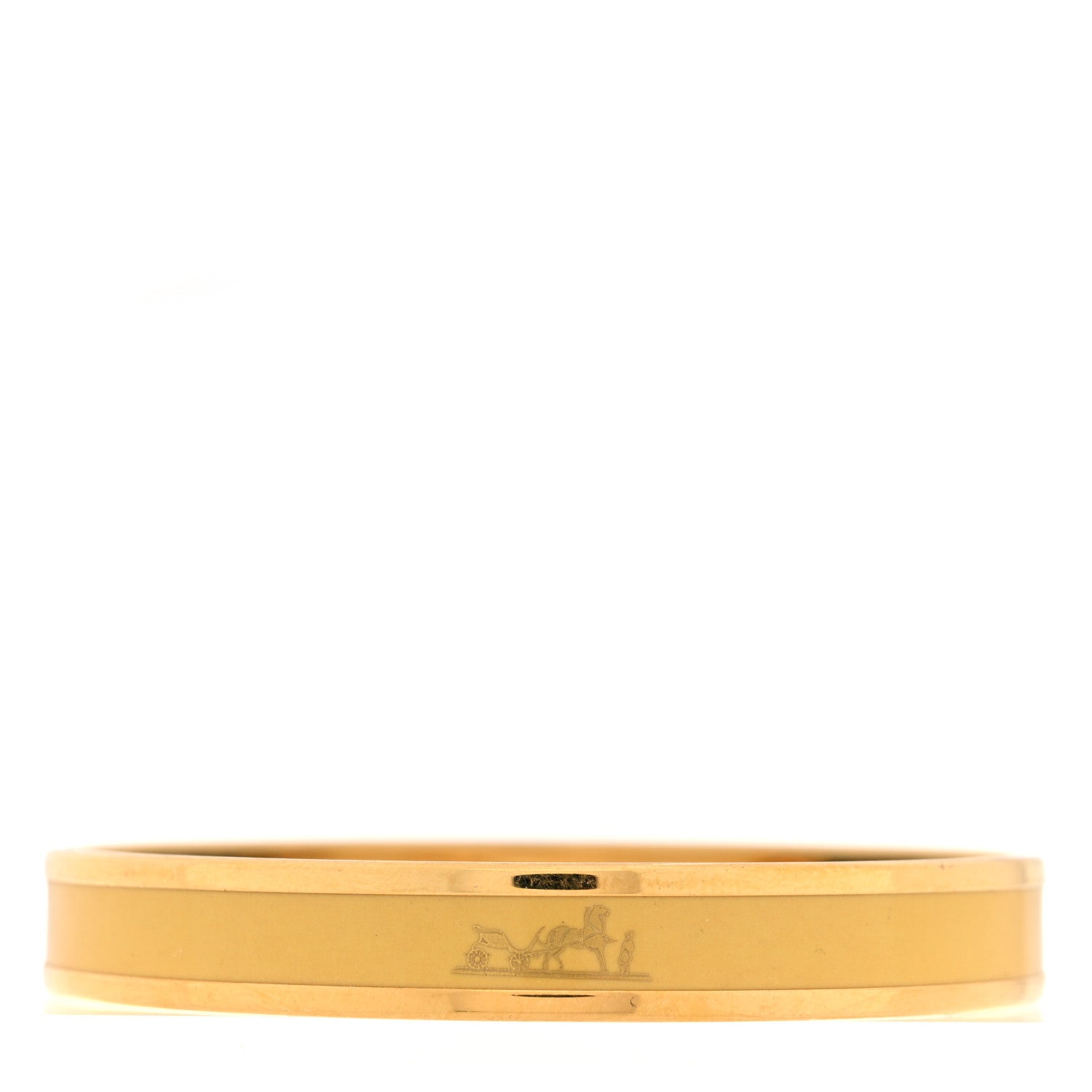 Hermes Enamel Printed Narrow Caleche Bracelet 62 Jaune De Mars 1 of 4