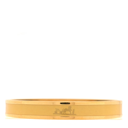 Hermes Enamel Printed Narrow Caleche Bracelet 62 Jaune De Mars 1 of 4
