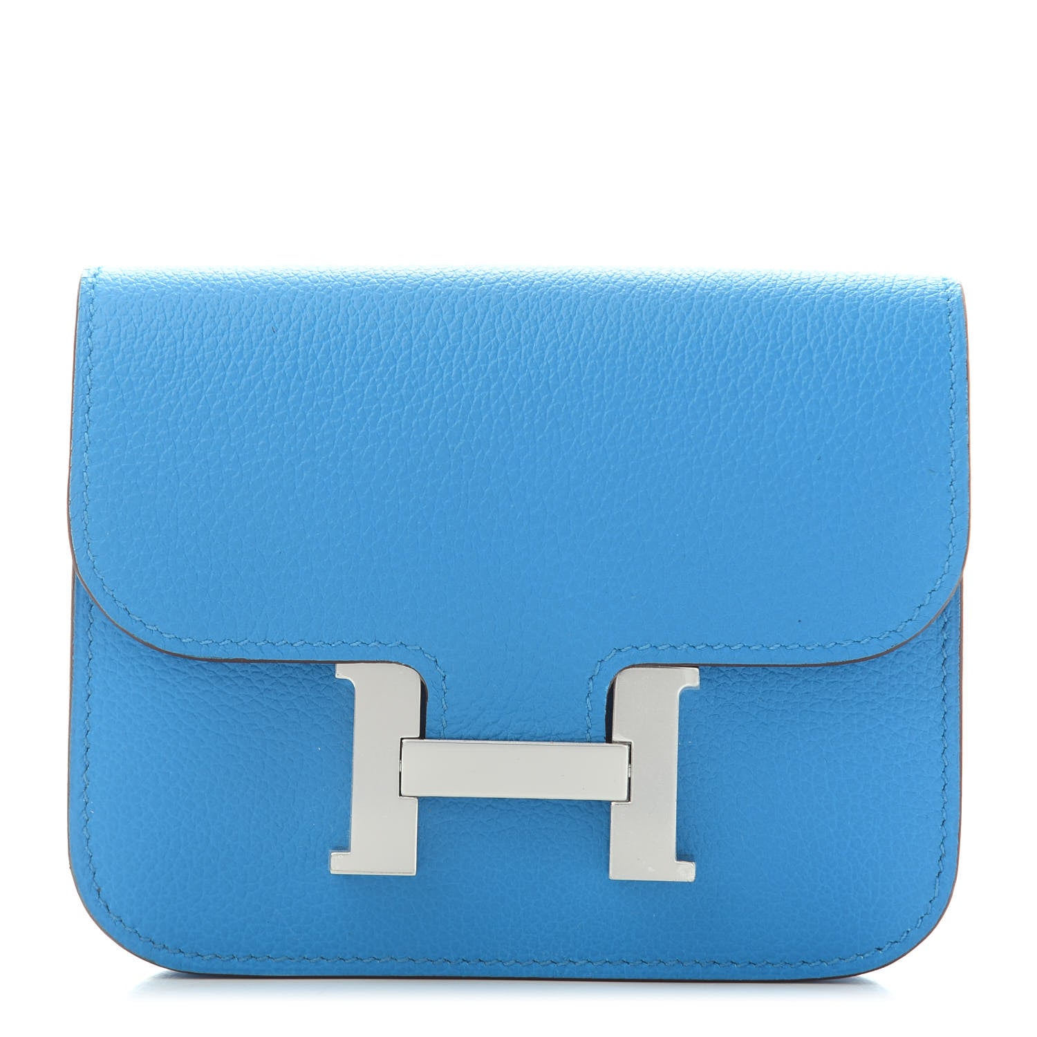 Hermes Evercolor Bi-Color Constance Slim Wallet Bleu Frida Rose Mexico 1 of 5