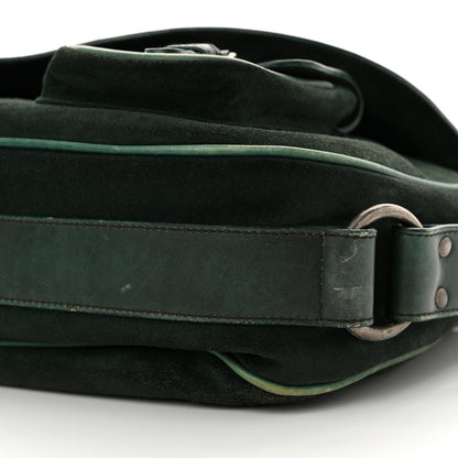 Christian Dior Suede Calfskin Medium Gaucho Double Saddle Green 10 of 18