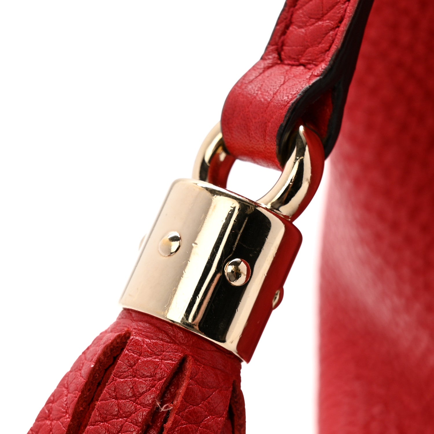 Gucci Pebbled Calfskin Medium Soho Chain Shoulder Bag Tabasco Red 13 of 15