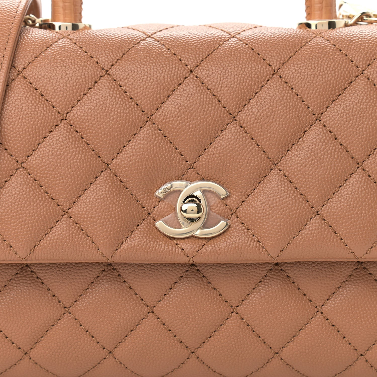 Chanel Caviar Quilted Mini Coco Handle Flap Brown 10 of 11