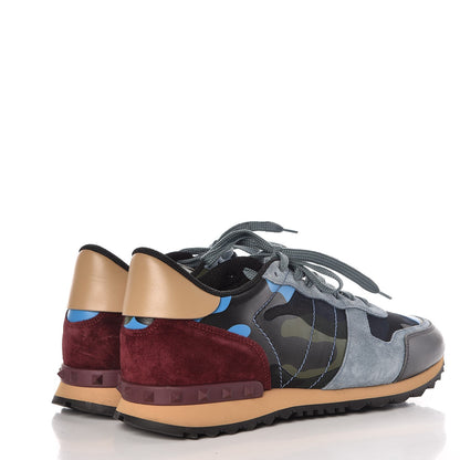 Valentino Garavani Nappa Suede Camouflage Mens Rockrunner Sneakers 45 Multicolor 4 of 10