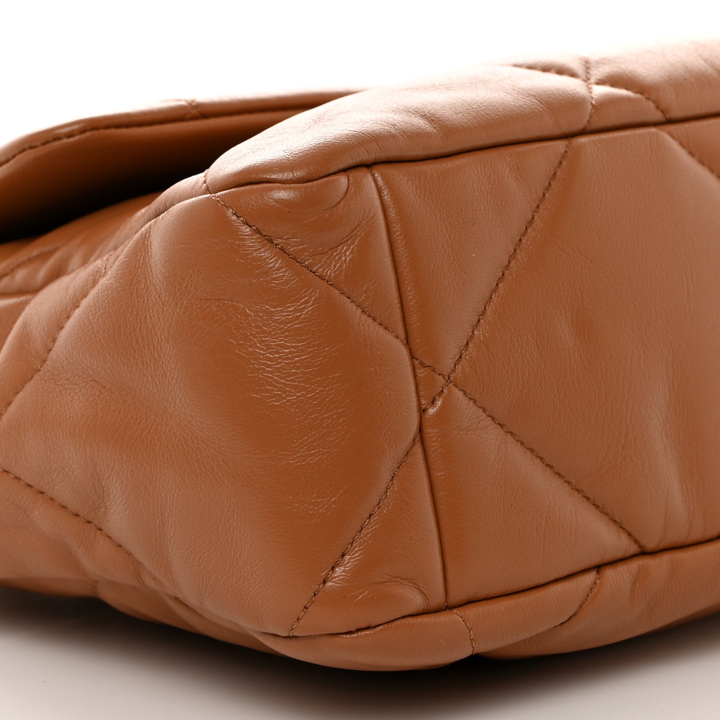 Lambskin Quilted Large Chanel 19 Flap Brown