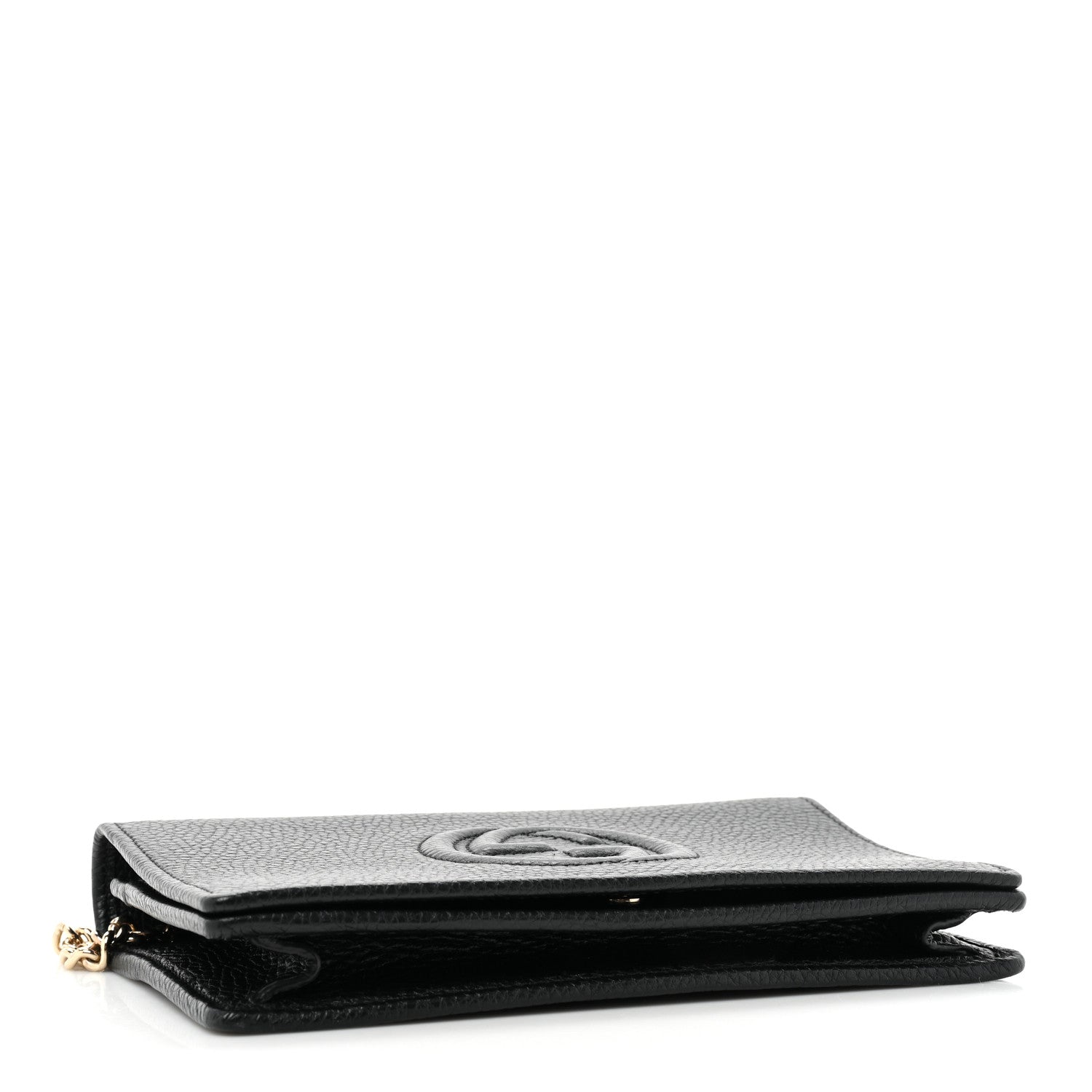 Gucci Pebbled Calfskin Soho Wallet On Chain Black 4 of 10