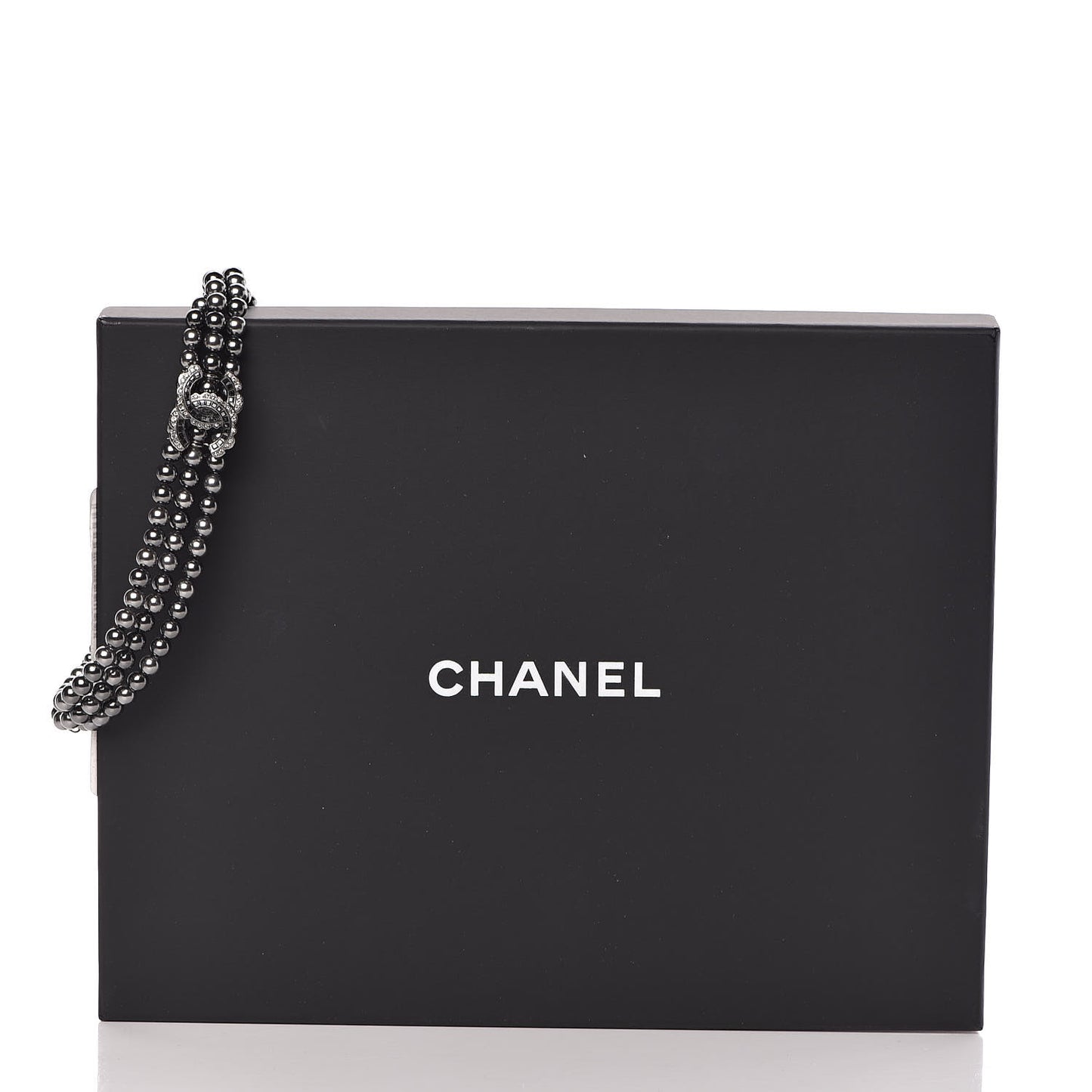 Ruthenium Beaded Crystal CC Chain Choker Necklace Grey