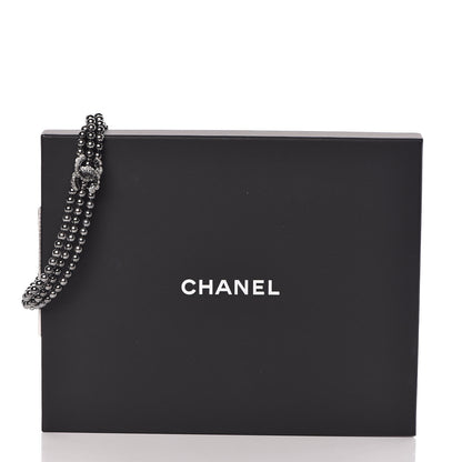 Chanel Ruthenium Beaded Crystal CC Chain Choker Necklace Grey 6 of 6