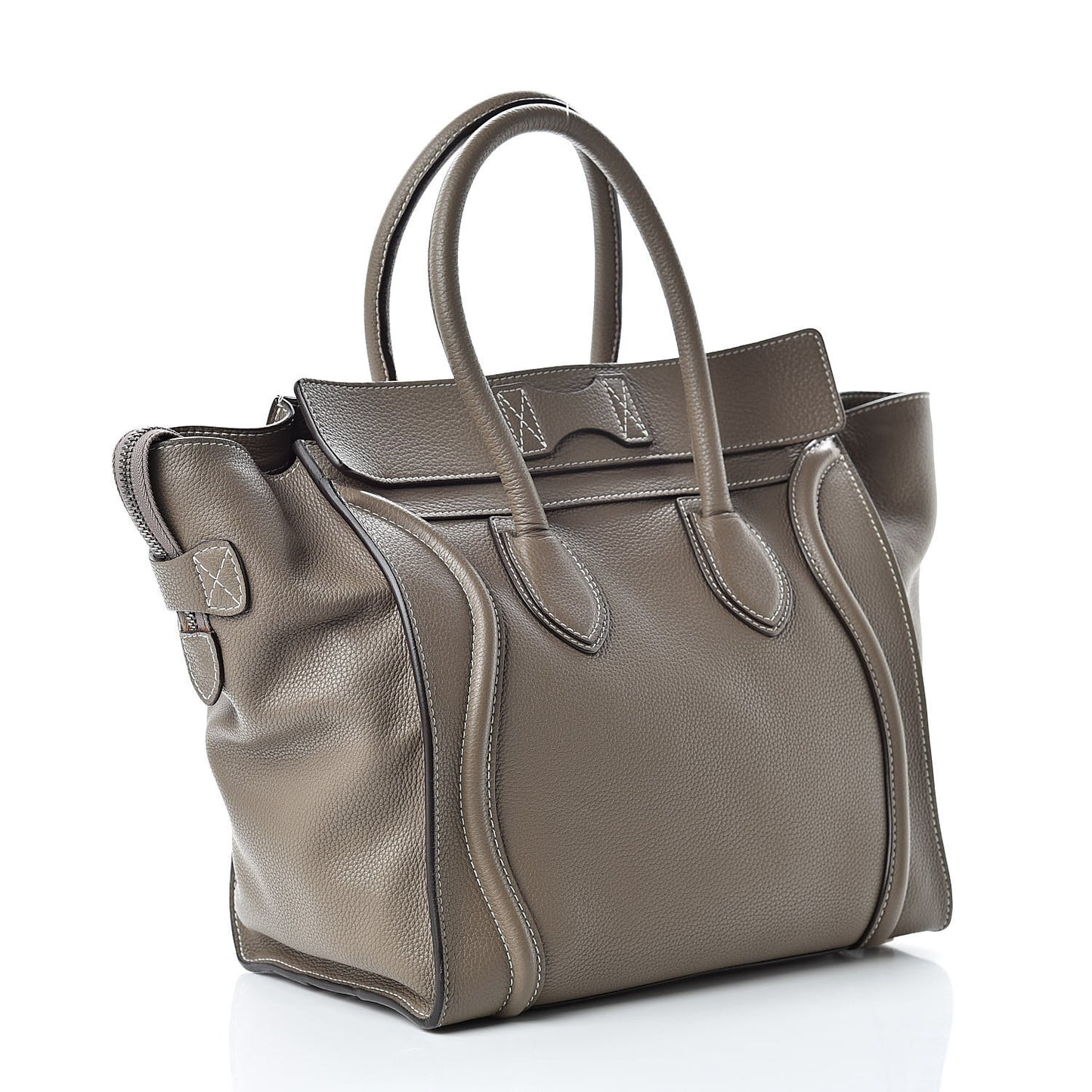 Drummed Calfskin Mini Luggage Souris