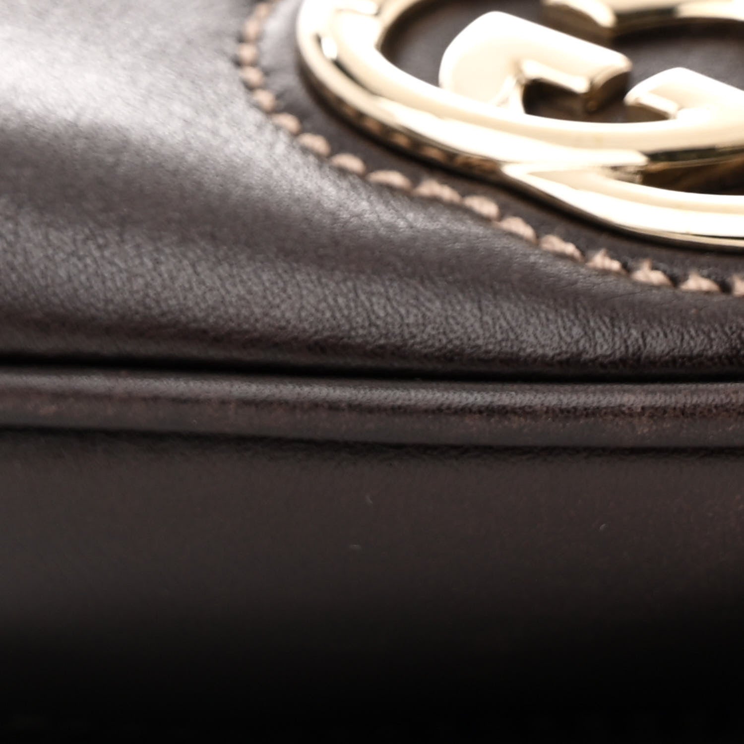 Gucci Monogram Medium New Britt Half Moon Hobo Dark Brown 10 of 12
