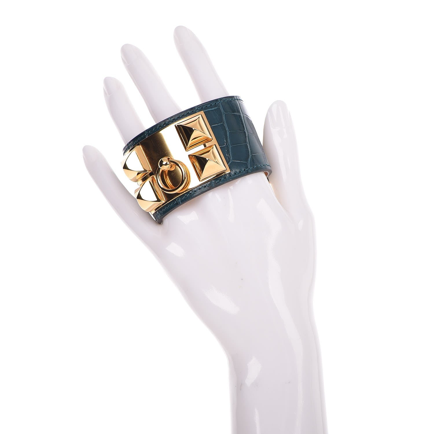 Hermes Shiny Alligator Collier De Chien CDC Bracelet Colvert 2 of 7