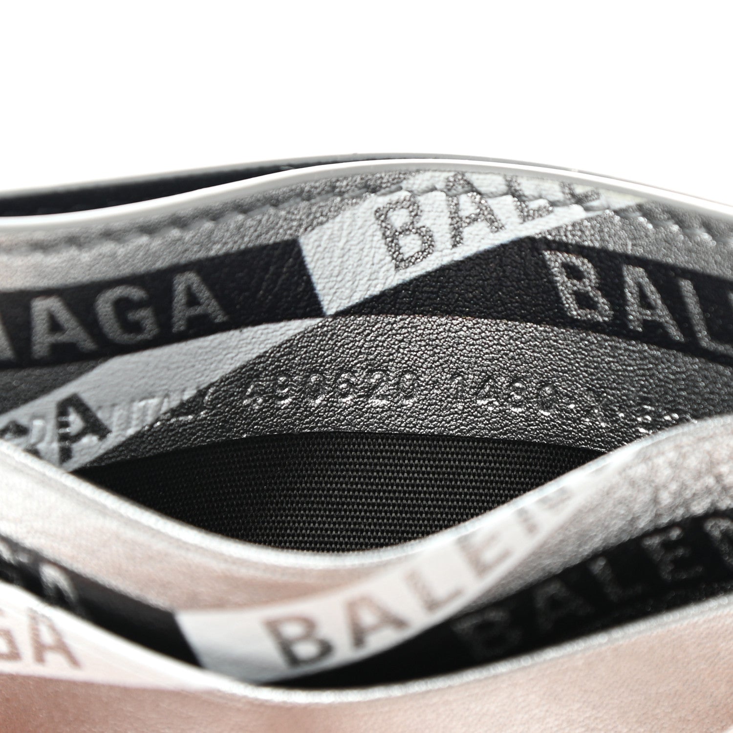 Balenciaga Metallic Calfskin Losange Monogram Everyday Multi Card Case Silver Black White 6 of 6