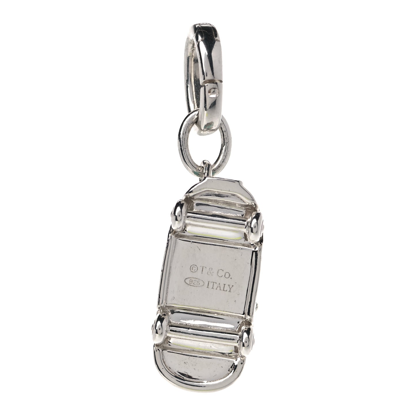 Sterling Silver Enamel Car Charm Blue