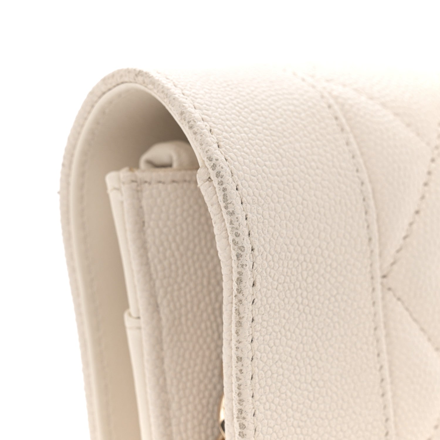 Chanel Caviar Quilted Vintage Mademoiselle Wallet On Chain WOC White 11 of 15