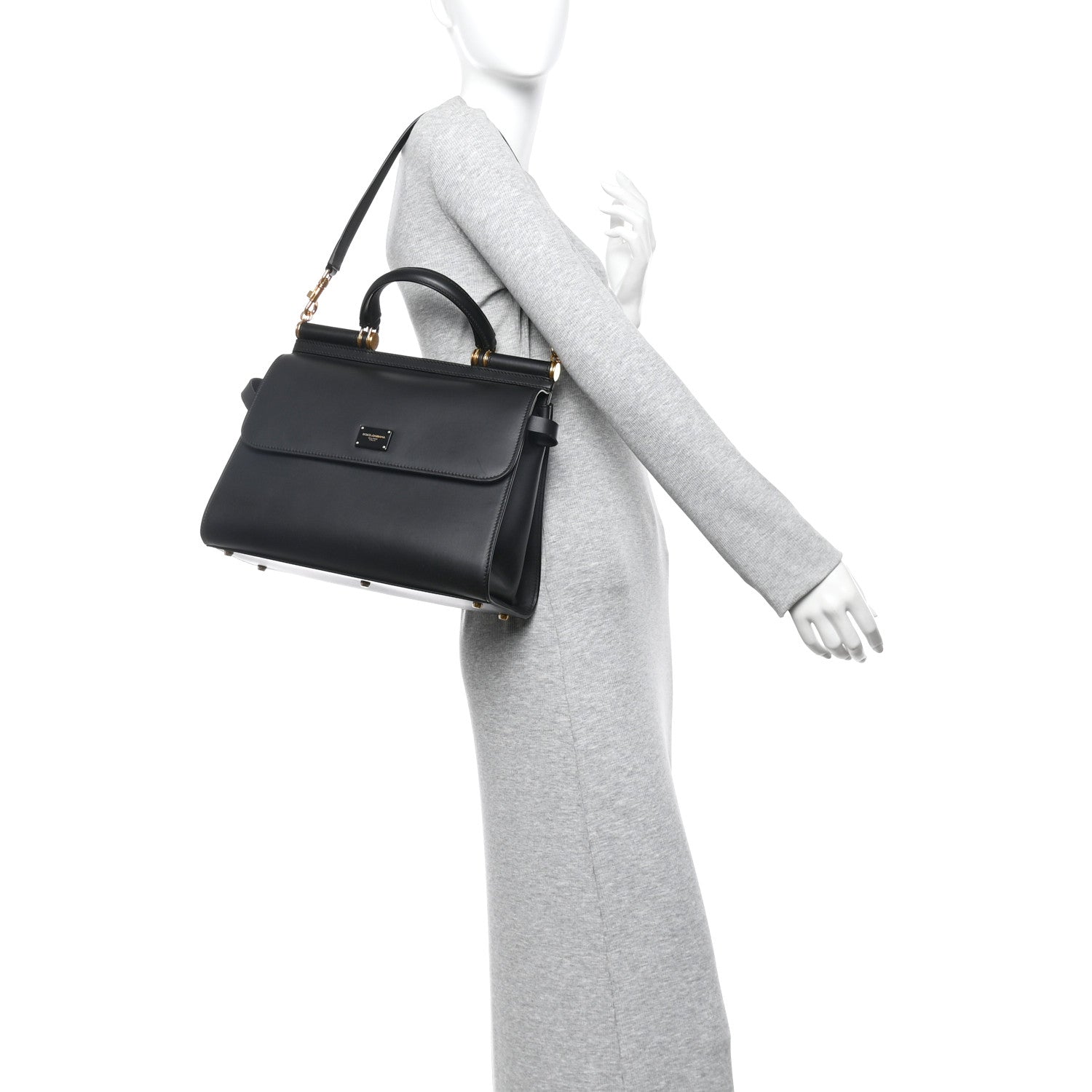 Dolce & Gabbana Vitello Morbido Large Sicily 58 Bag Black 2 of 9