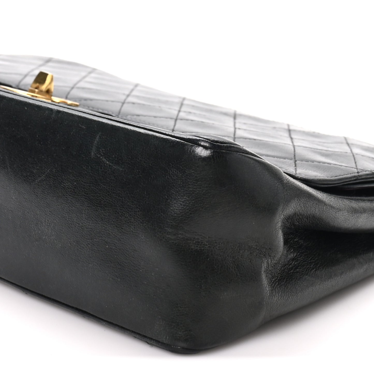 Lambskin Quilted Medium Double Flap Bijoux Chain Black