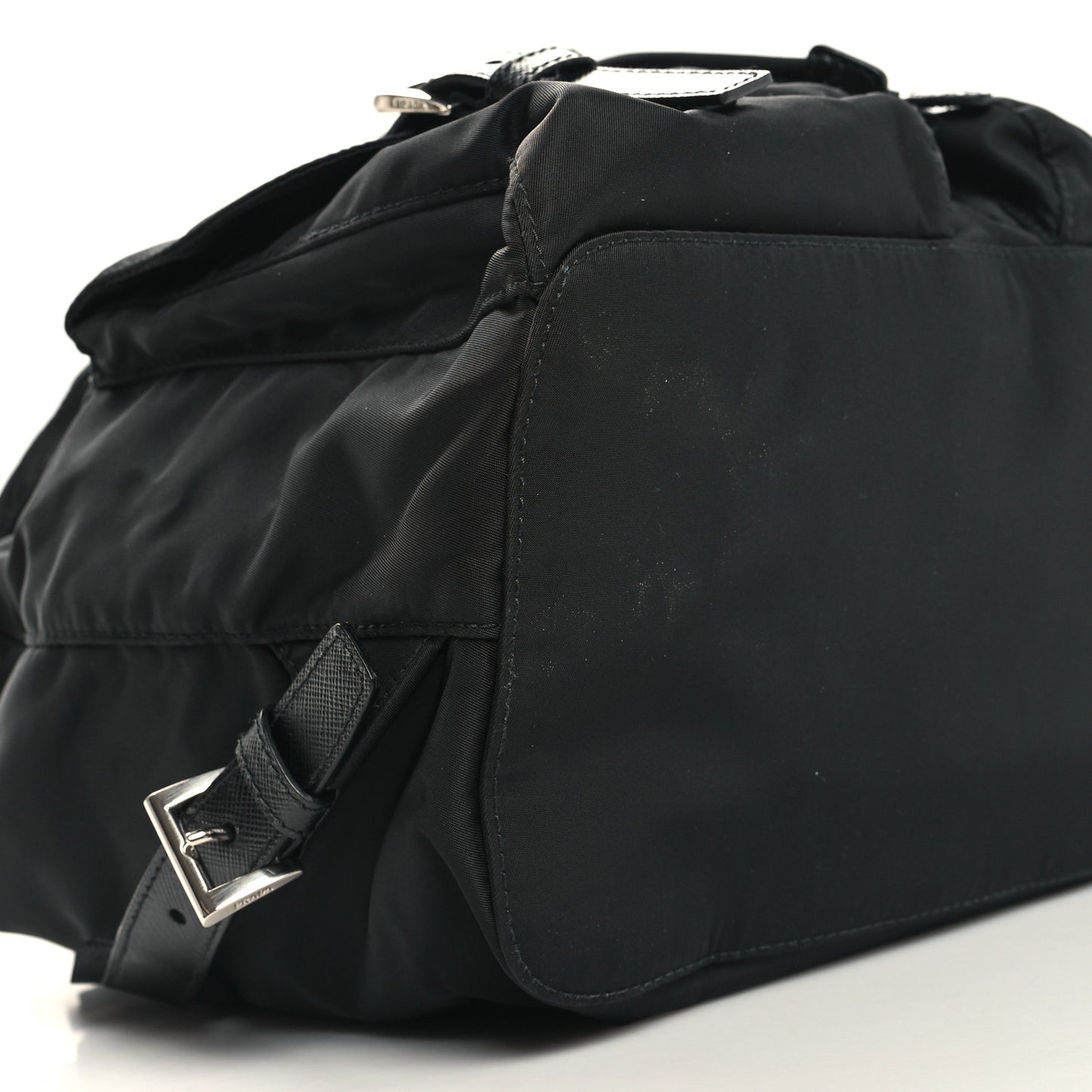 Re-Nylon Saffiano Medium Backpack Black
