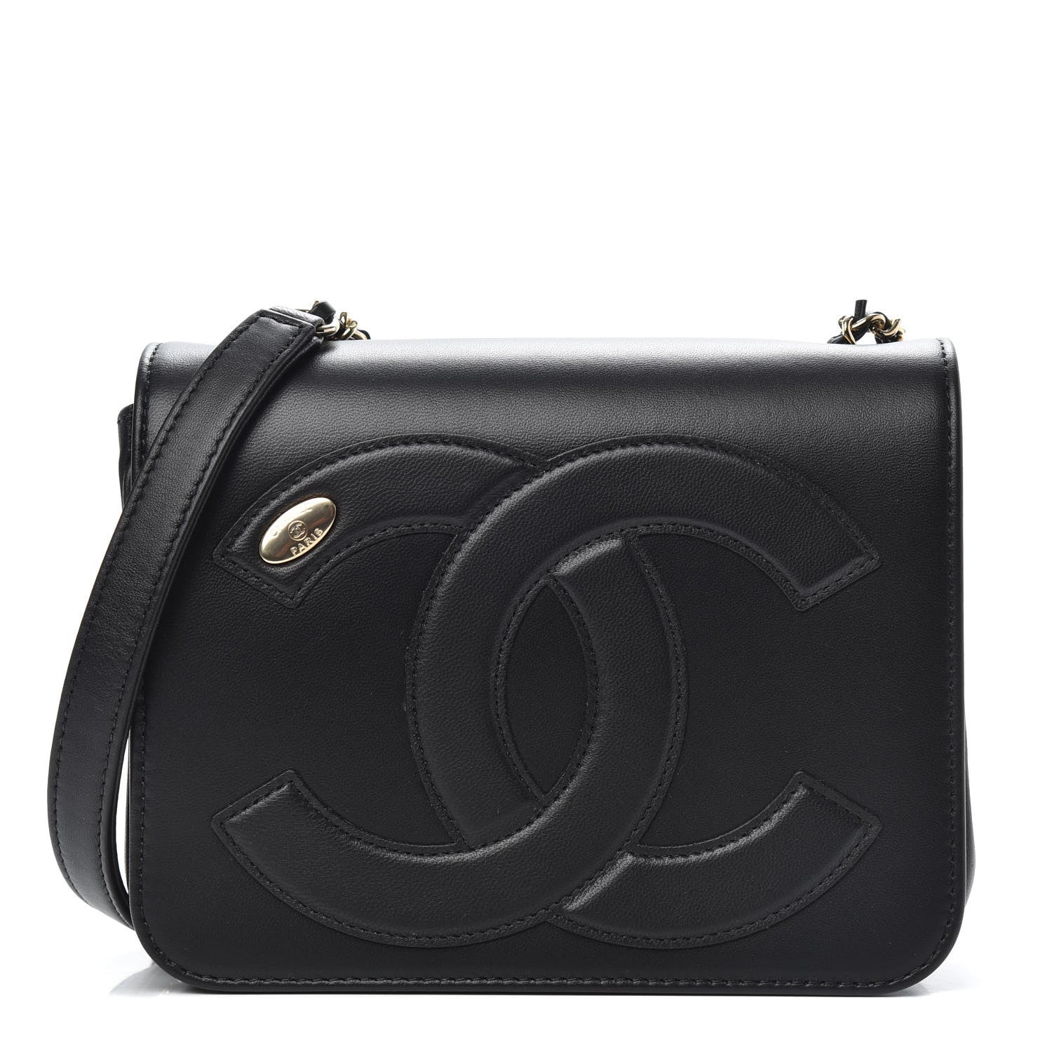 Chanel Lambskin CC Mania Flap Bag Black 1 of 12