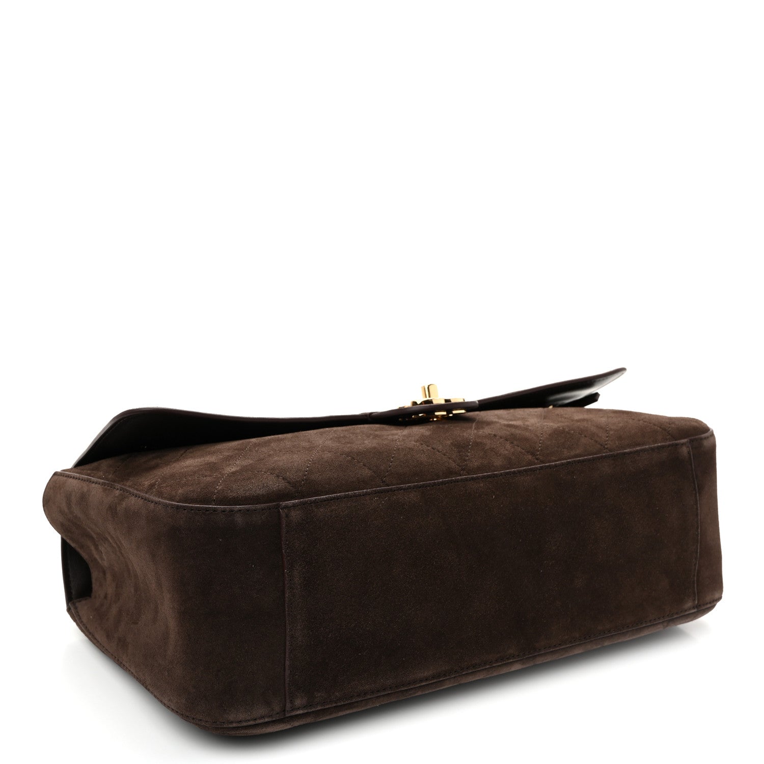 Chanel Suede Calfskin Small Souplissimo Maxi Flap Dark Brown 4 of 11
