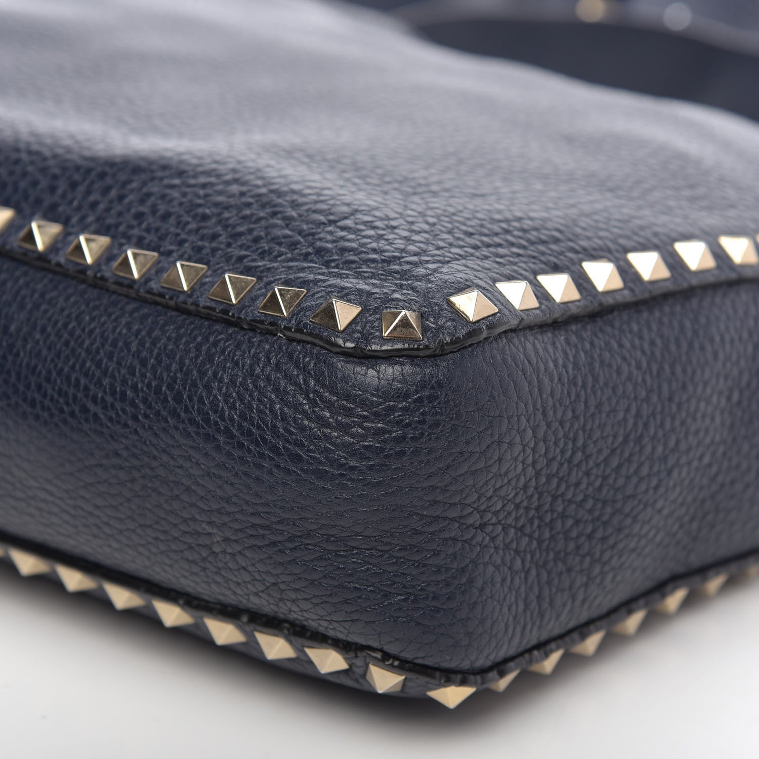 Valentino Garavani Pebbled Calfskin Large Rockstud Flip-Lock Messenger Bag Marine 8 of 12