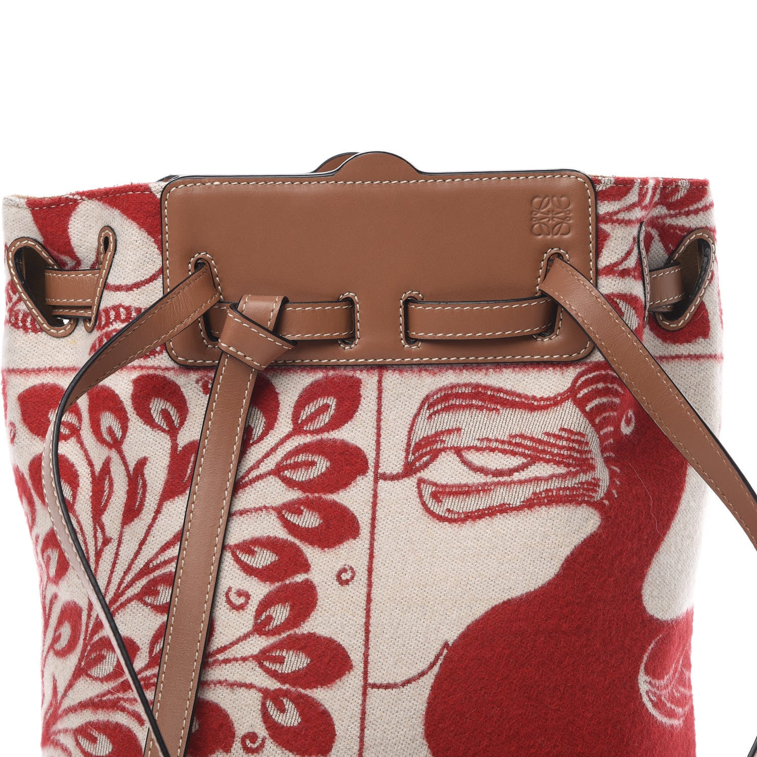 Loewe Canvas Calfskin Lazo Tiles Bucket Bag Multicolor 8 of 11