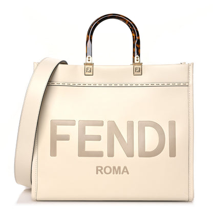 Fendi Vitello King Plexiglass Medium Fendi Sunshine Shopper Tote White Ice 1 of 13