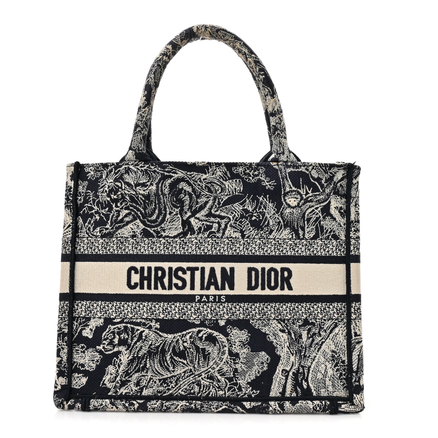 Calfskin Dioriviera Toile De Jouy Small Book Tote With Strap Blue Multicolor