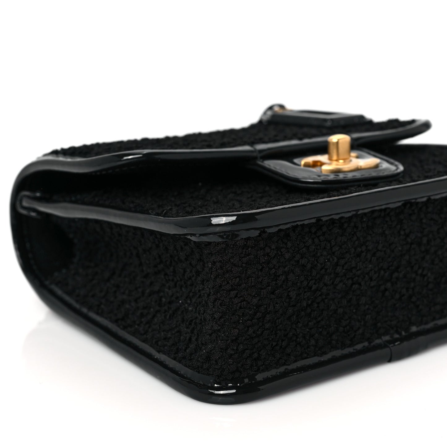 Tweed Patent School Memory Mini Top Handle Flap Black